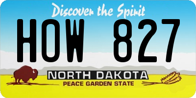 ND license plate HOW827