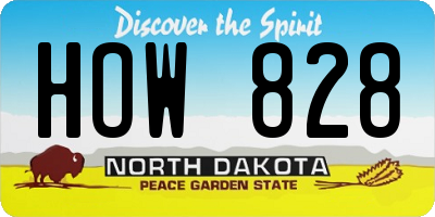 ND license plate HOW828