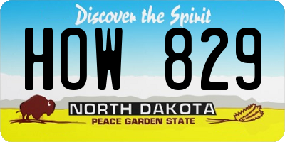 ND license plate HOW829