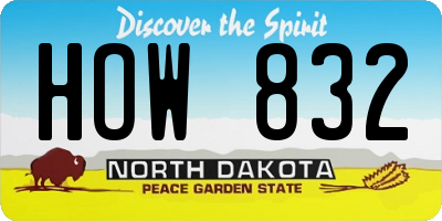 ND license plate HOW832