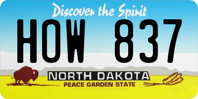 ND license plate HOW837