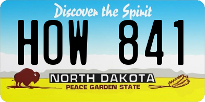 ND license plate HOW841