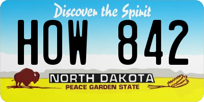 ND license plate HOW842