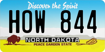 ND license plate HOW844