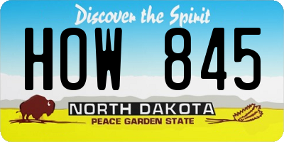 ND license plate HOW845