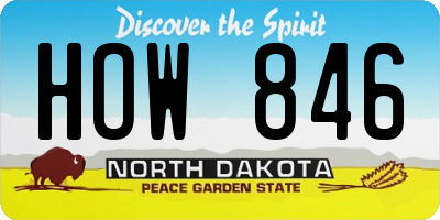 ND license plate HOW846