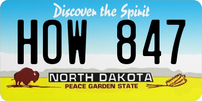 ND license plate HOW847