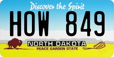 ND license plate HOW849