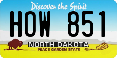 ND license plate HOW851