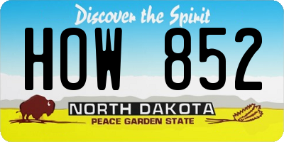ND license plate HOW852