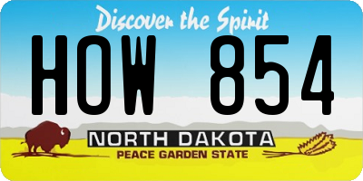 ND license plate HOW854