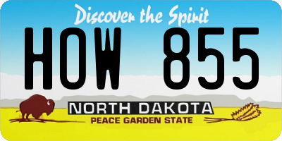 ND license plate HOW855