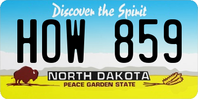 ND license plate HOW859