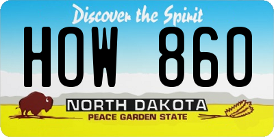 ND license plate HOW860