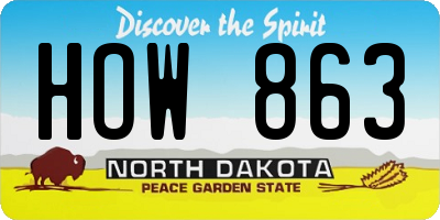ND license plate HOW863