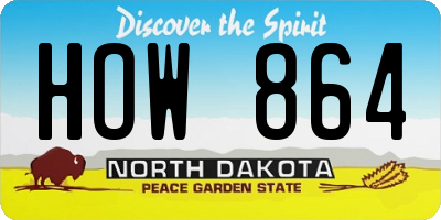 ND license plate HOW864
