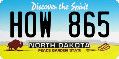 ND license plate HOW865