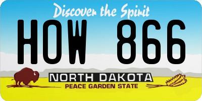ND license plate HOW866