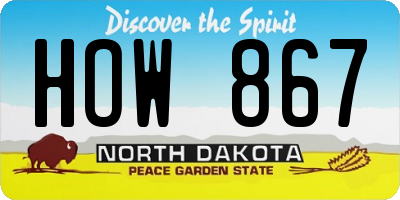 ND license plate HOW867