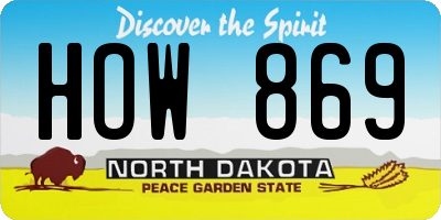ND license plate HOW869