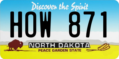 ND license plate HOW871