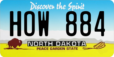 ND license plate HOW884