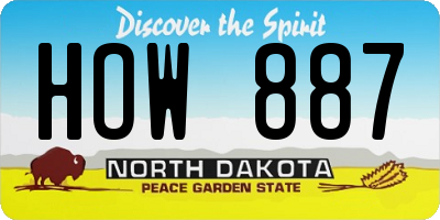 ND license plate HOW887