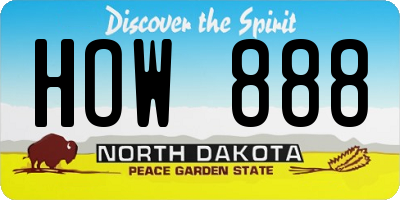 ND license plate HOW888