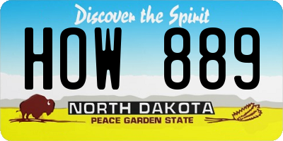 ND license plate HOW889