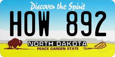 ND license plate HOW892