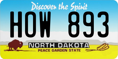 ND license plate HOW893