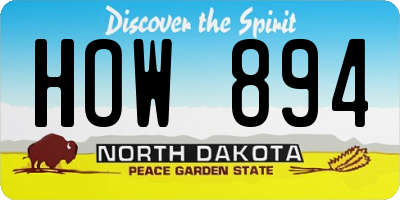 ND license plate HOW894