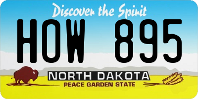 ND license plate HOW895