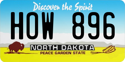ND license plate HOW896