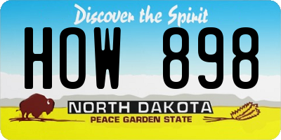 ND license plate HOW898