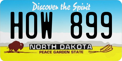 ND license plate HOW899