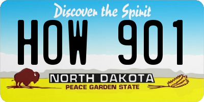 ND license plate HOW901