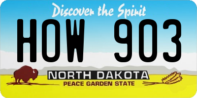 ND license plate HOW903