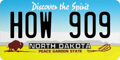 ND license plate HOW909