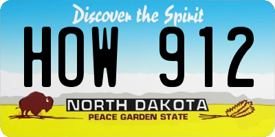 ND license plate HOW912