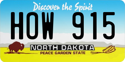 ND license plate HOW915