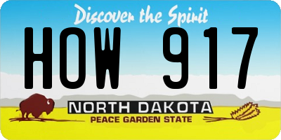 ND license plate HOW917