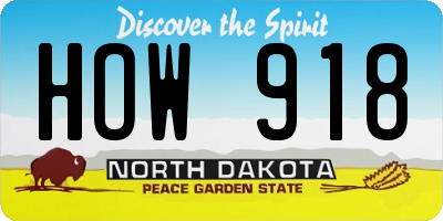 ND license plate HOW918