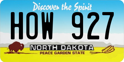 ND license plate HOW927