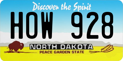 ND license plate HOW928