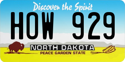 ND license plate HOW929