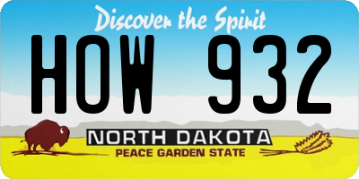 ND license plate HOW932