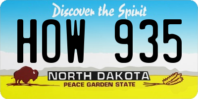 ND license plate HOW935