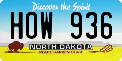 ND license plate HOW936