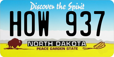 ND license plate HOW937